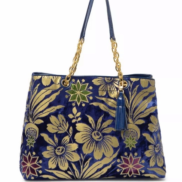 Tory Burch Handbags - Tory Burch Velvet Cosmic Floral Fleming Tote HP!🥳